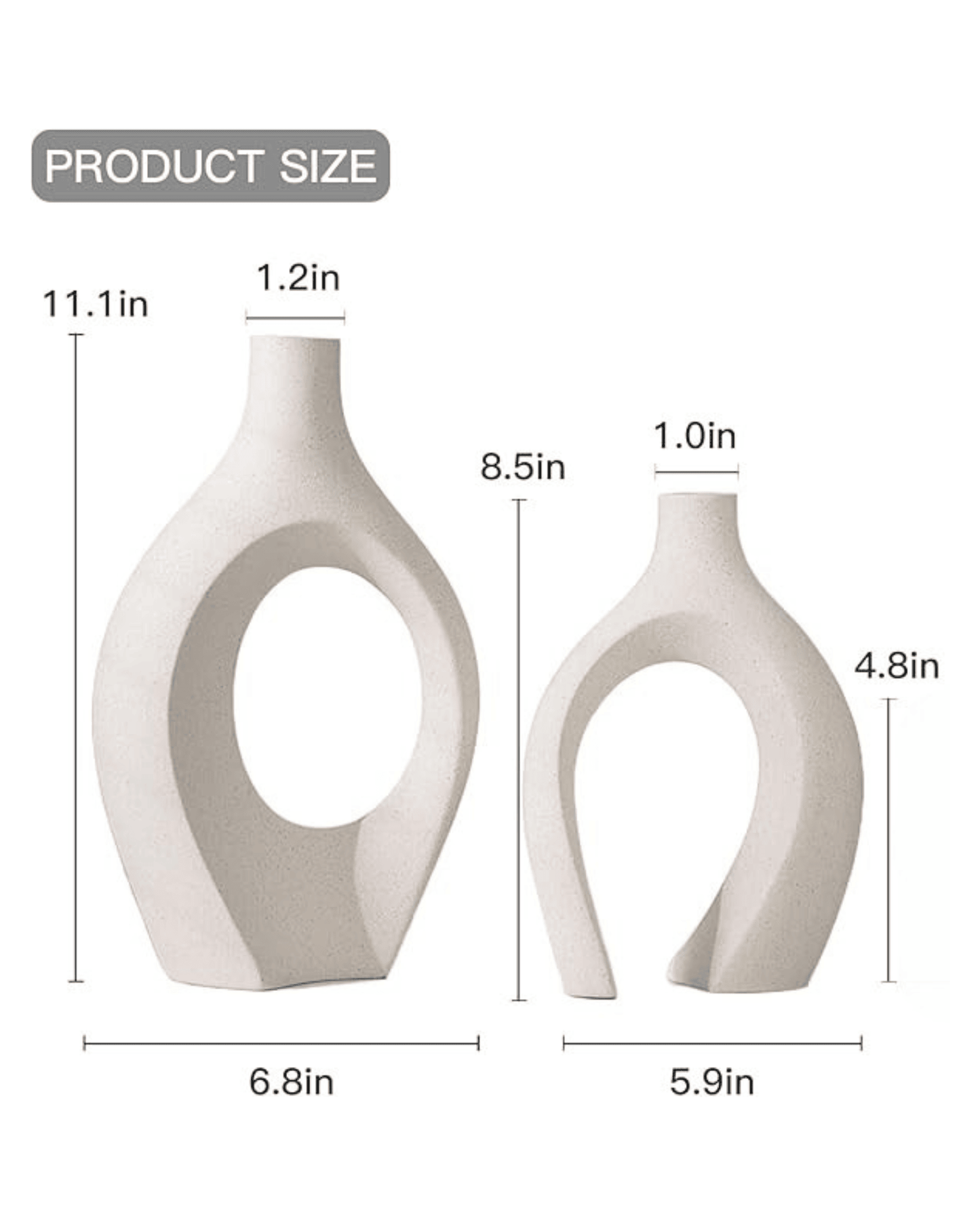 Modern Ceramic Donut Vase Abstract Sculptural Decorative Vases