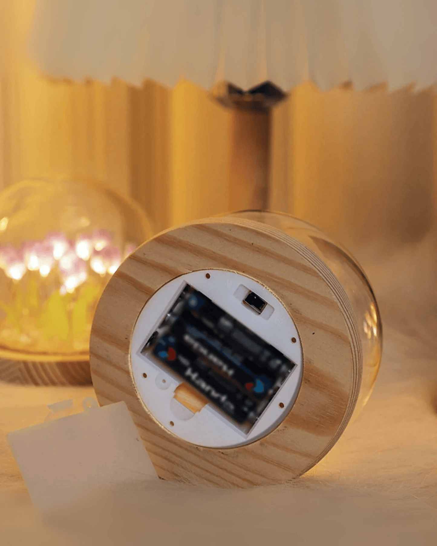 LED Tulip Flower Arrangement Glass Dome Lamp Night Light