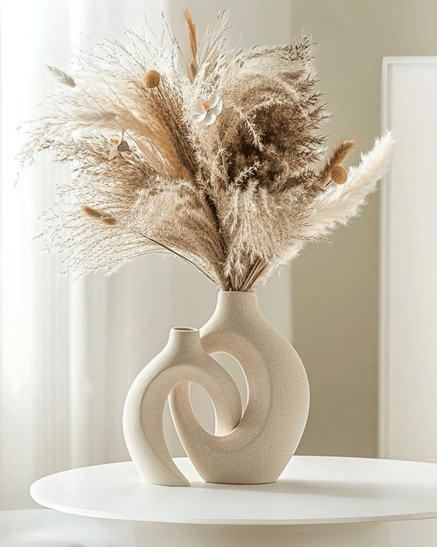 Modern Ceramic Donut Vase Abstract Sculptural Decorative Vases