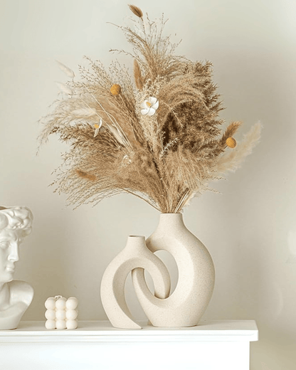 Modern Ceramic Donut Vase Abstract Sculptural Decorative Vases