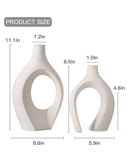 Modern Ceramic Donut Vase Abstract Sculptural Decorative Vases