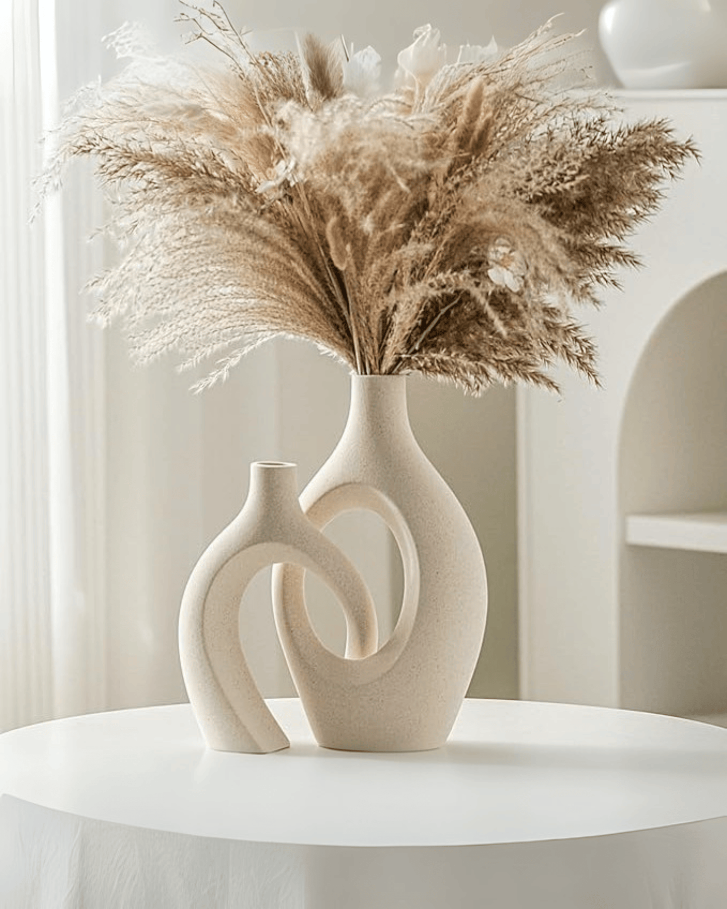 Modern Ceramic Donut Vase Abstract Sculptural Decorative Vases