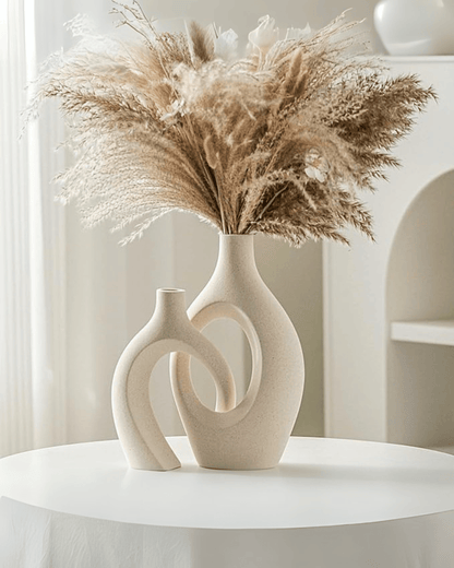 Modern Ceramic Donut Vase Abstract Sculptural Decorative Vases