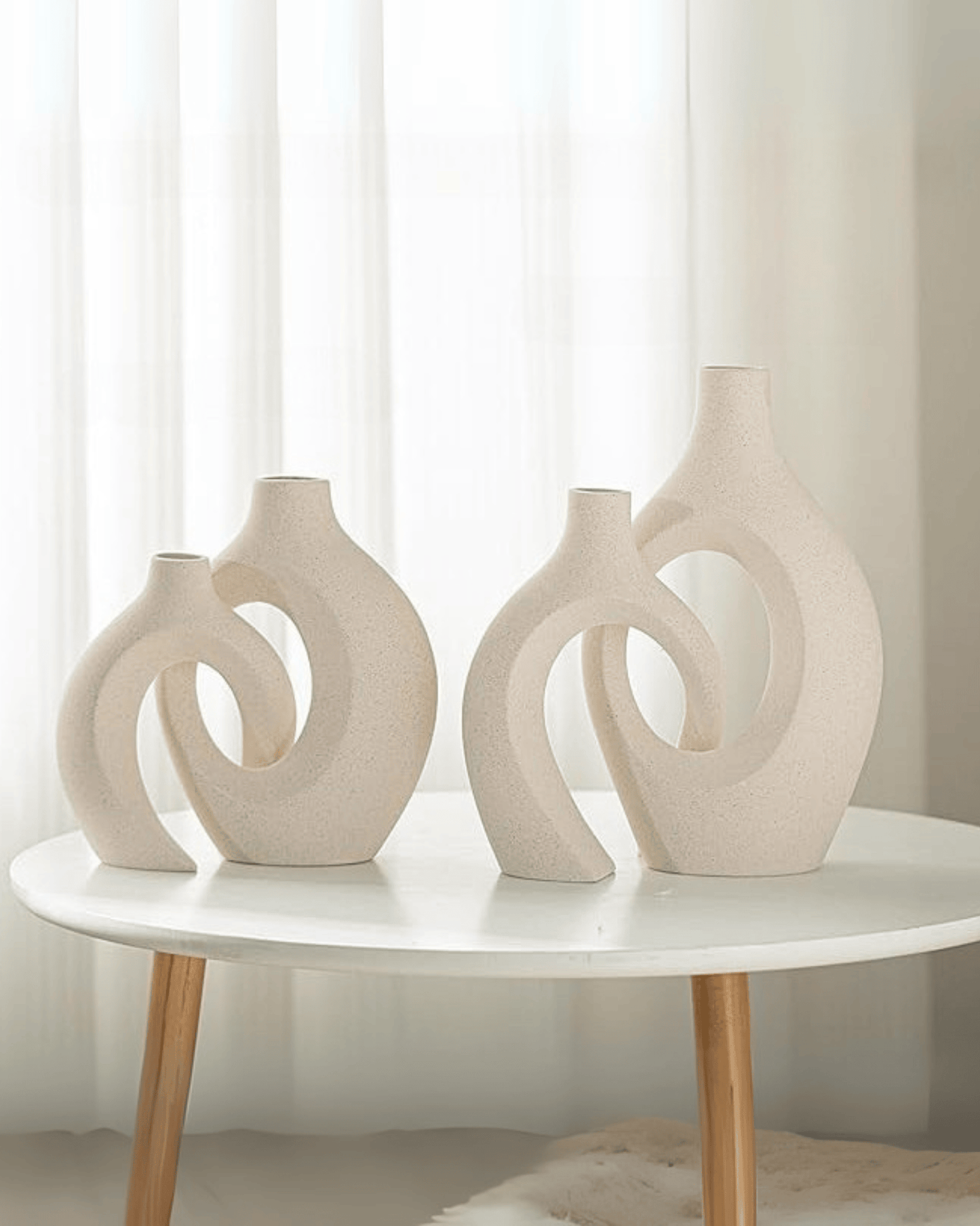 Modern Ceramic Donut Vase Abstract Sculptural Decorative Vases