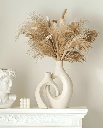 Modern Ceramic Donut Vase Abstract Sculptural Decorative Vases