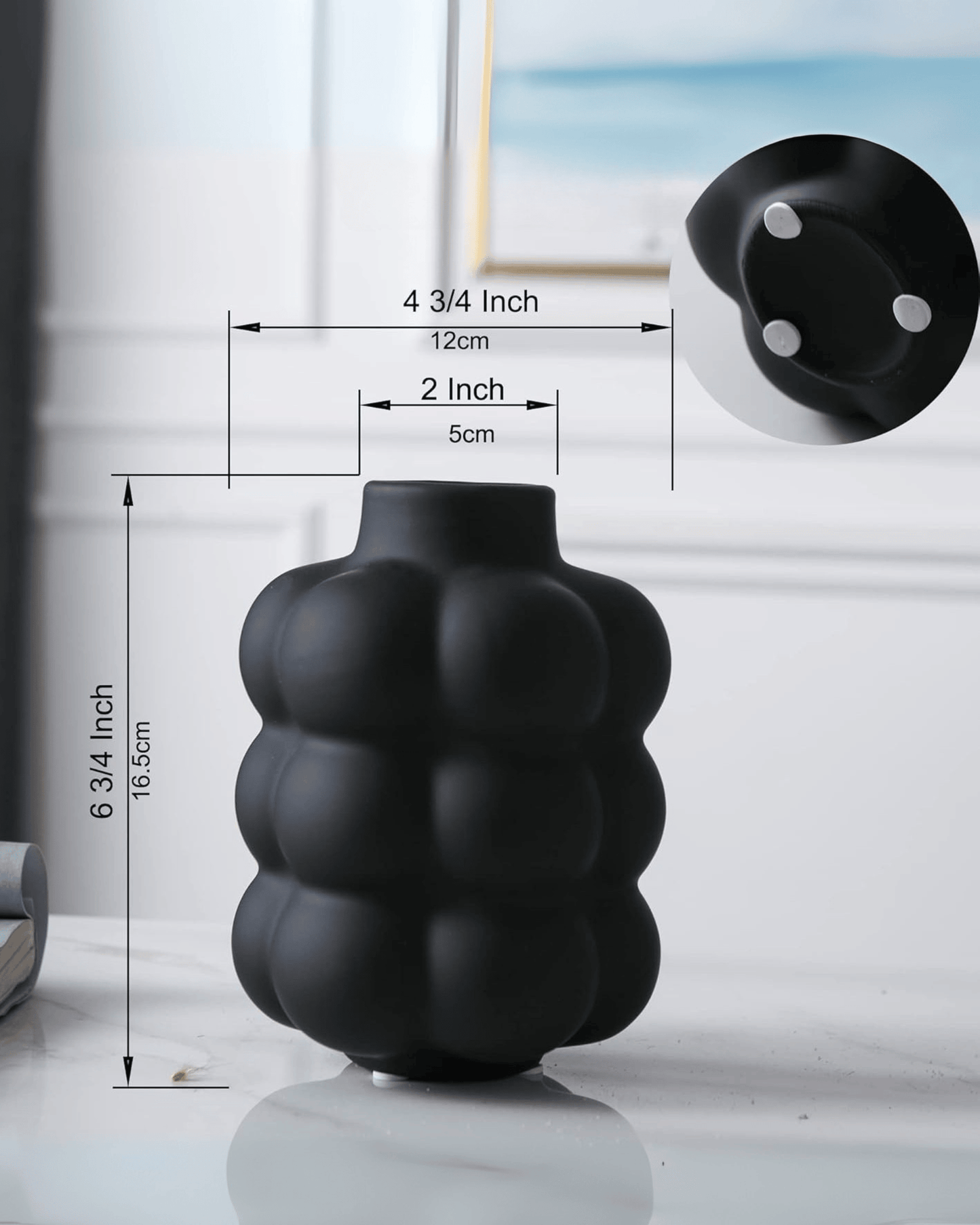 Organic Bubble Matte Ceramic Textured Modern Decorative Vases