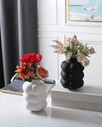 Organic Bubble Matte Ceramic Textured Modern Decorative Vases