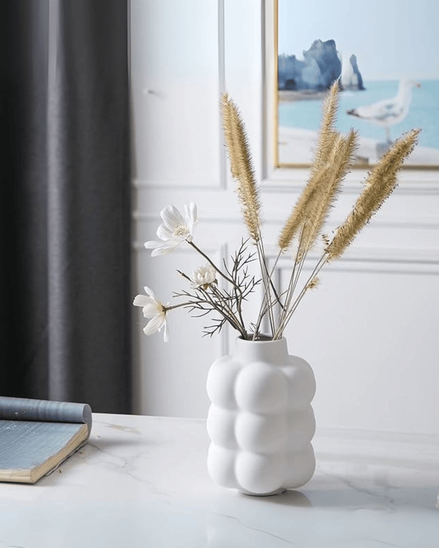 Organic Bubble Matte Ceramic Textured Modern Decorative Vases