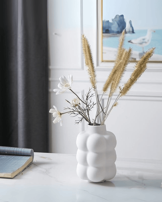 Organic Bubble Matte Ceramic Textured Modern Decorative Vases
