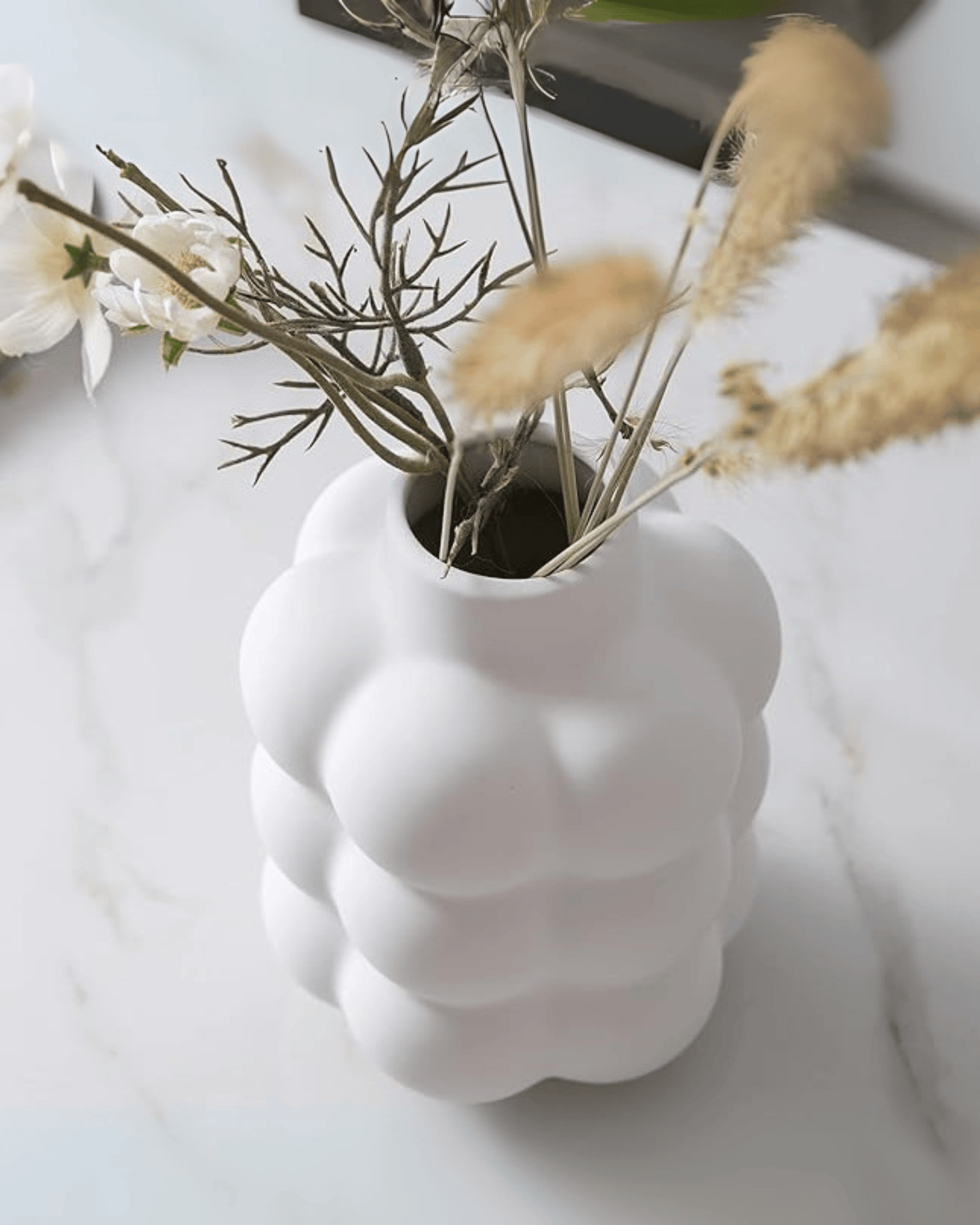 Organic Bubble Matte Ceramic Textured Modern Decorative Vases