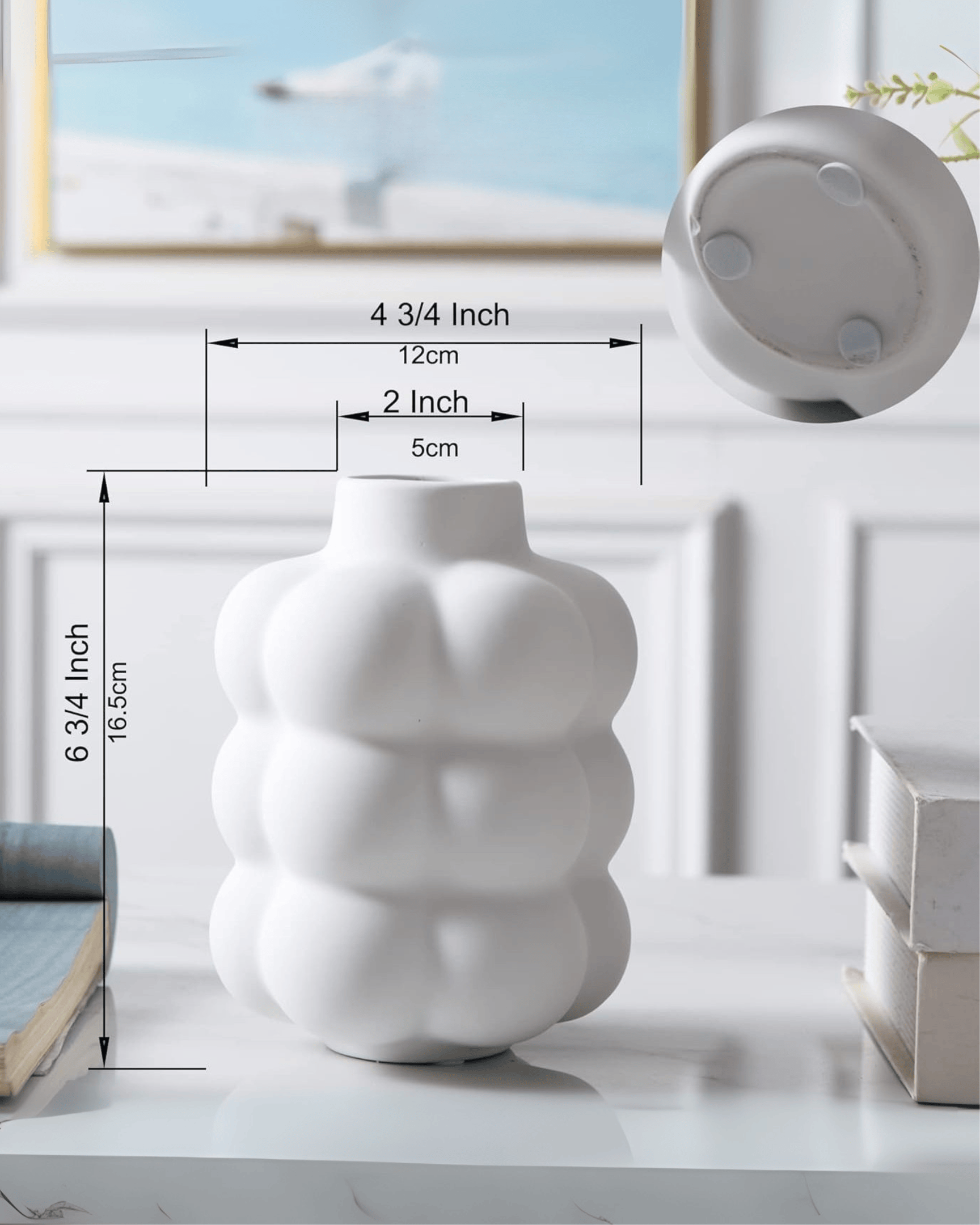 Organic Bubble Matte Ceramic Textured Modern Decorative Vases