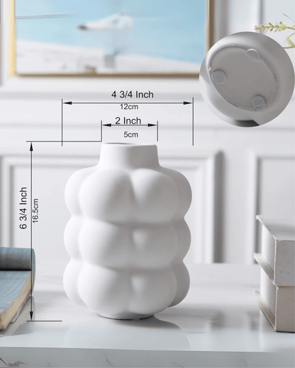Organic Bubble Matte Ceramic Textured Modern Decorative Vases