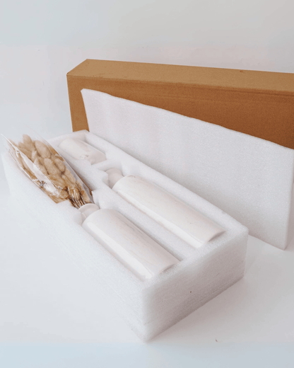 Rustic Farmhouse Ceramic Set Dried Pampas Grass Decorative Vases