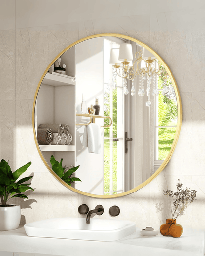 Modern Gold Round Wall Aluminum Frame Decorative Mirrors