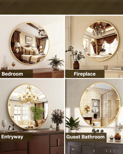 Modern Gold Round Wall Aluminum Frame Decorative Mirrors