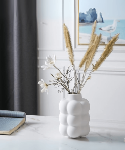 Organic Bubble Matte Ceramic Textured Modern Decorative Vases